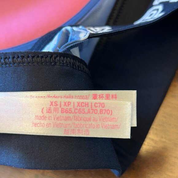 Victoria's Secret Pink Ultimate T-Back Push-Up Sports Bra Black Blue Size XS - Picture 11 of 15